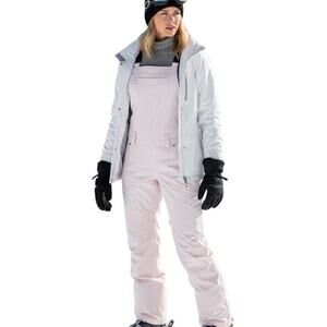 Flylow Foxy Ski Bibs Snow Pants Womens Medium Flamingo Pink One Piece Overalls